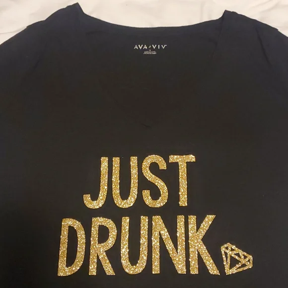 JUST DRUNK T Shirt top - Picture 1 of 3